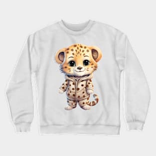 Cheetah Wearing Pajamas Crewneck Sweatshirt